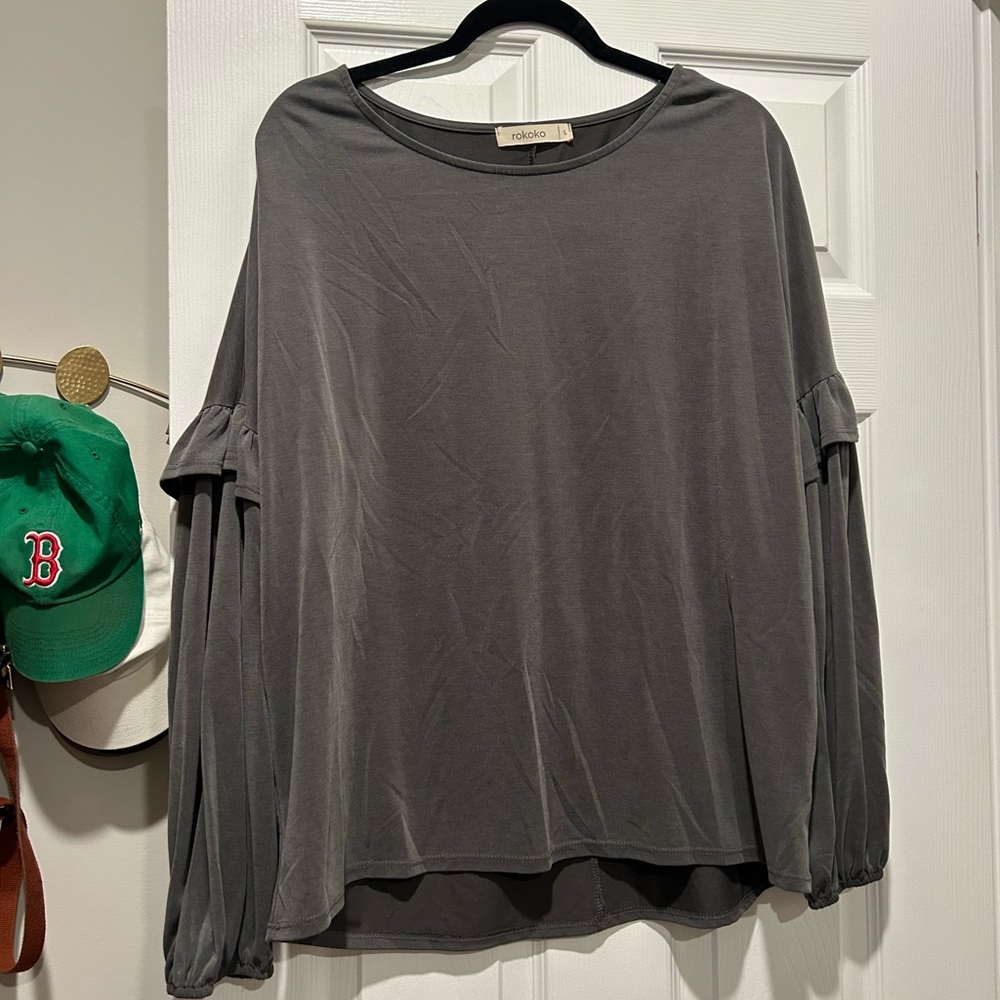 Rokoko Slate Gray Long Sleeve Top